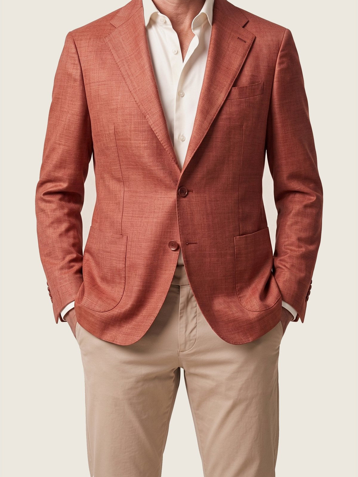 Blazer, Rust, the pockets and cuff on the model