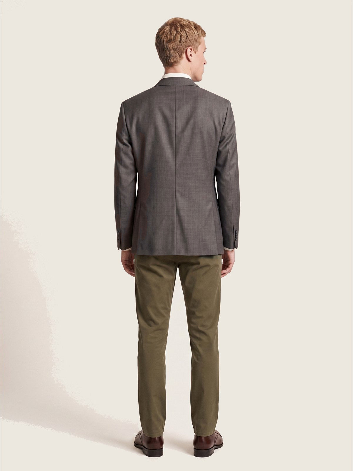 Blazer, Warm Brown, back on the model