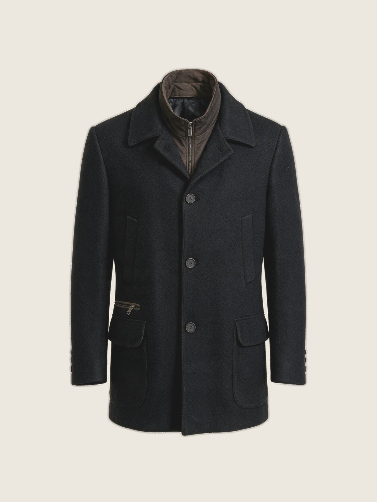 Car Coat, Black, front view on a plain background