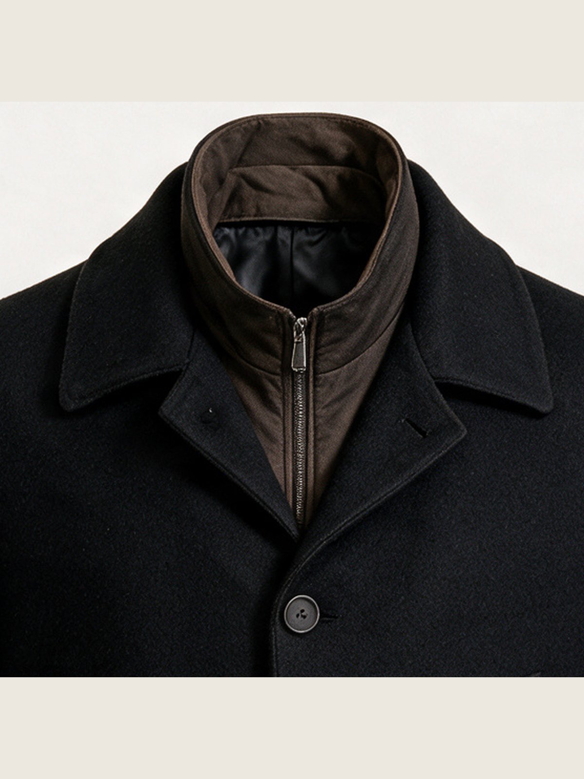 Car Coat, Black, collar and lapel