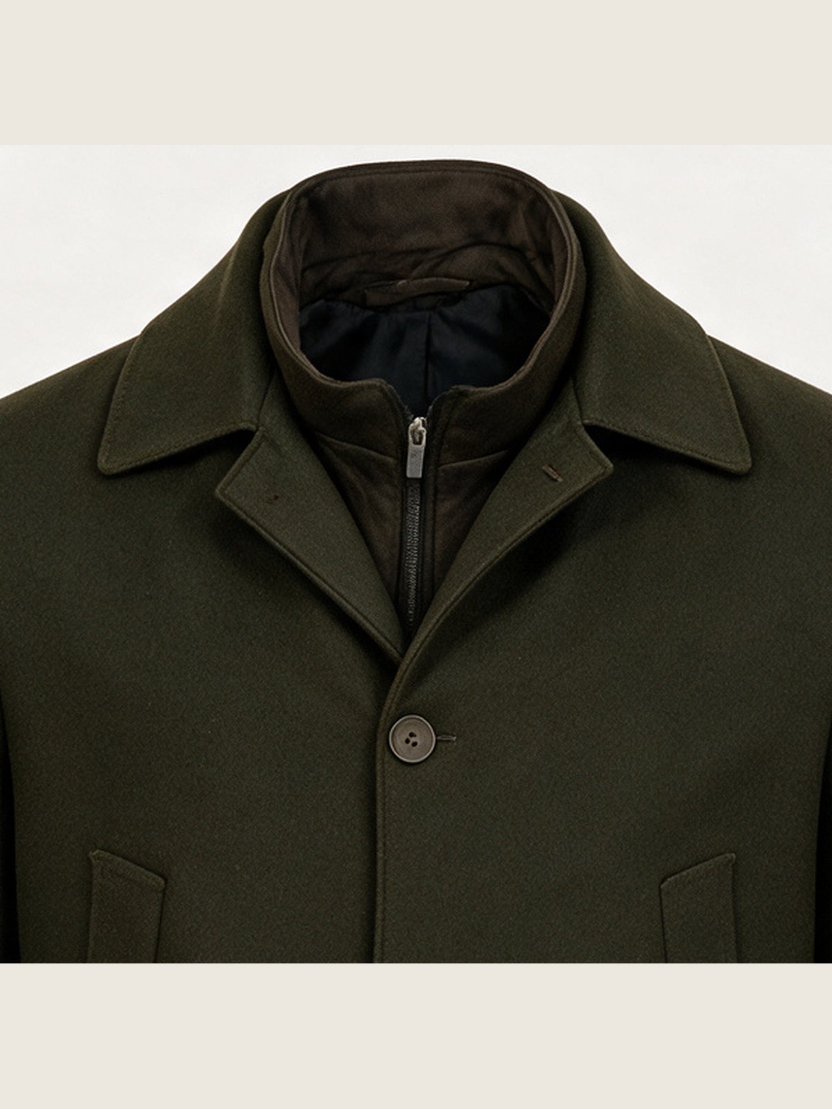 Car Coat, Olive, collar and lapel