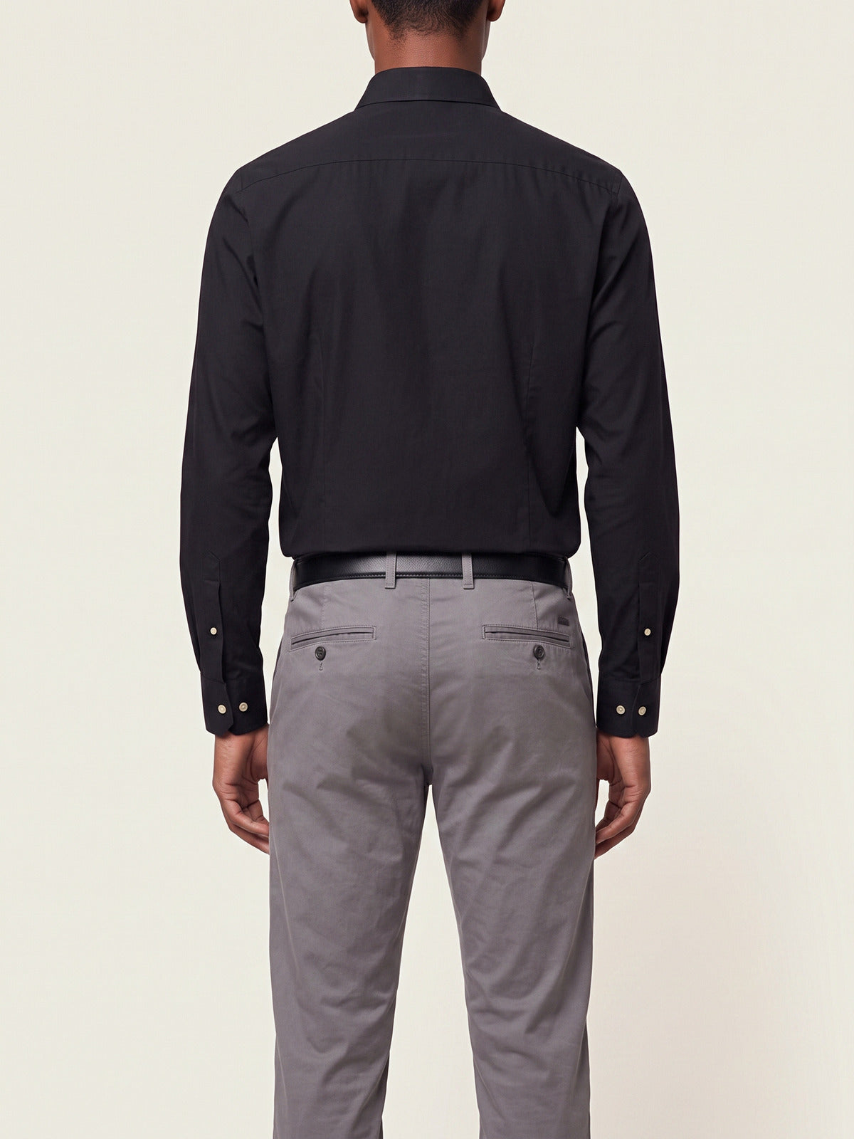 Classic Shirt, Black Comfort, back on the model