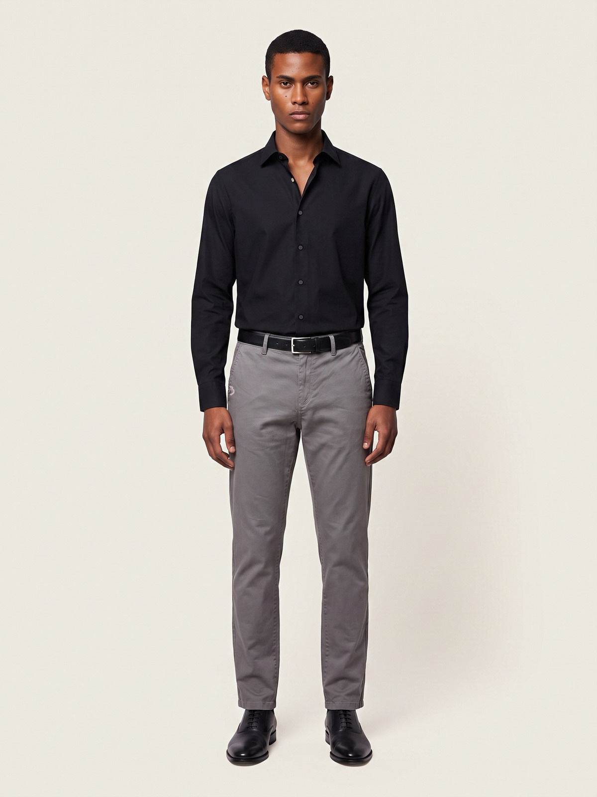 Classic Shirt, Black Comfort, on the model