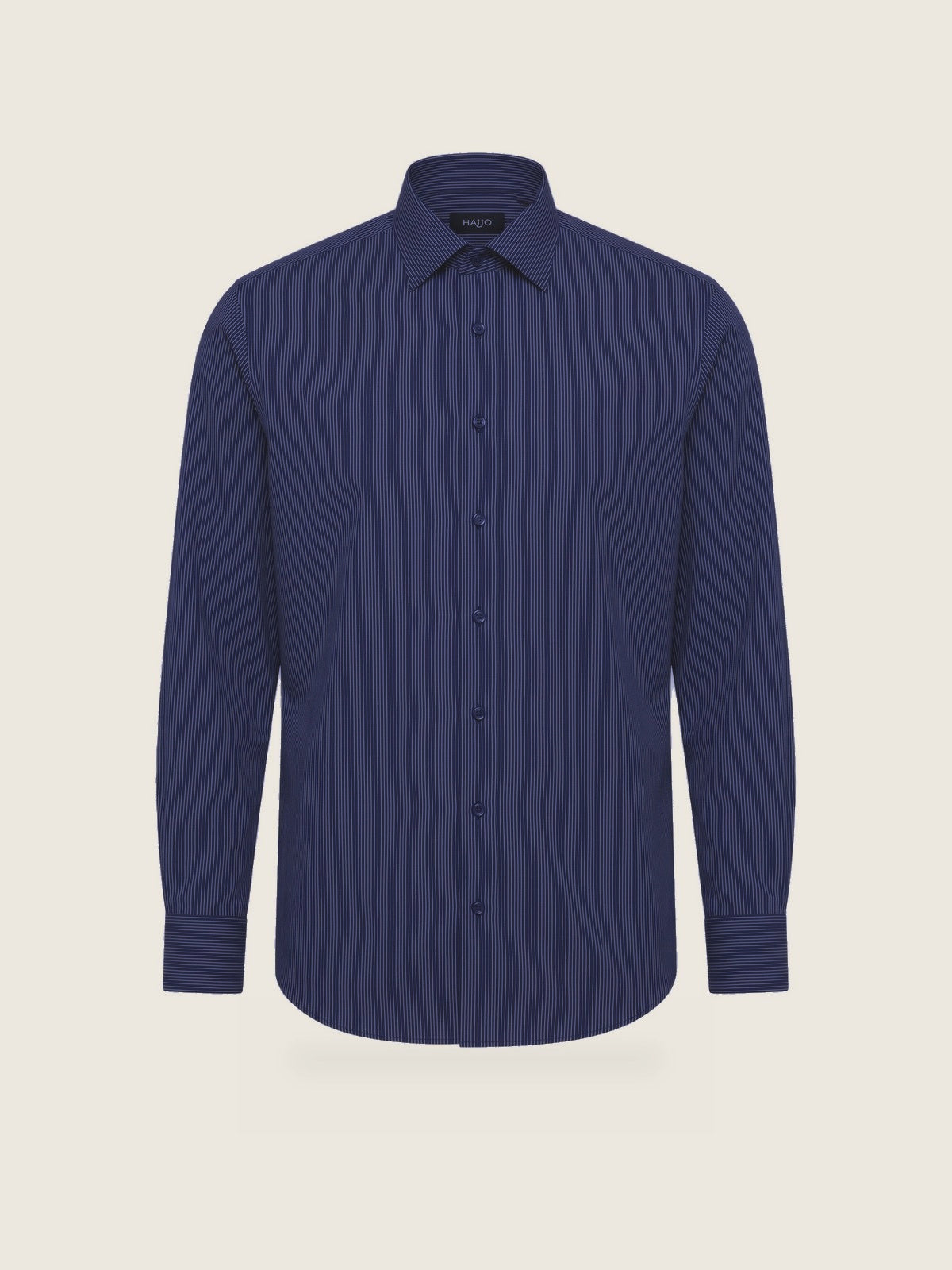 Classic Shirt, Dark Blue and White Slim, front view on a plain background