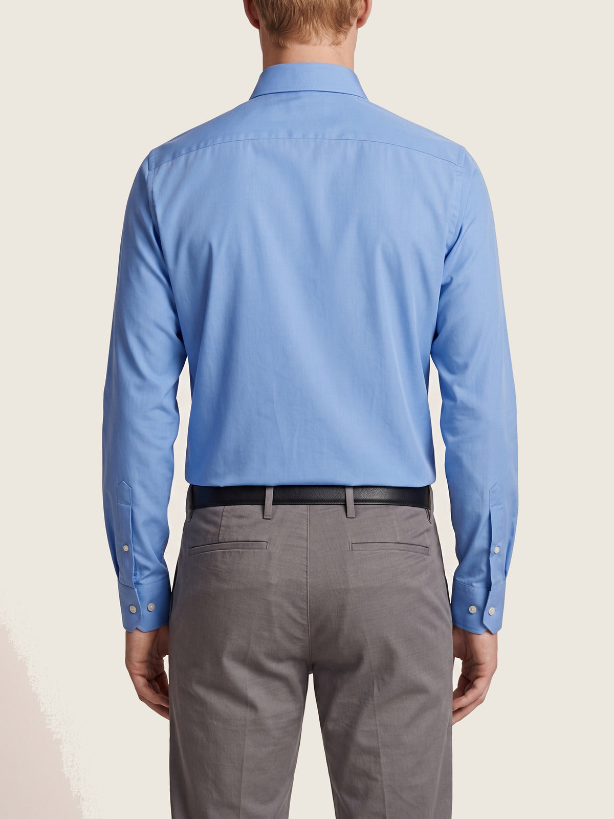 Classic Shirt, Mid Blue, back on the model