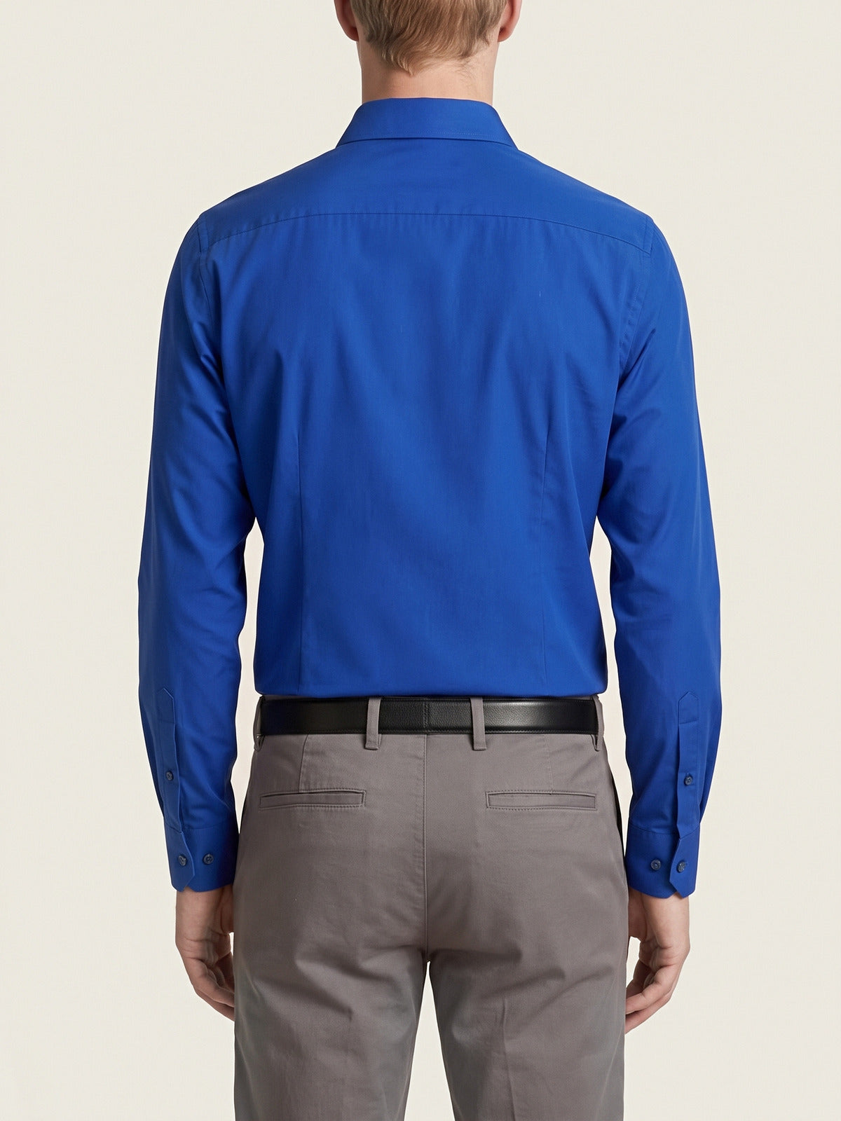 Classic Shirt, Navy Comfort, back on the model