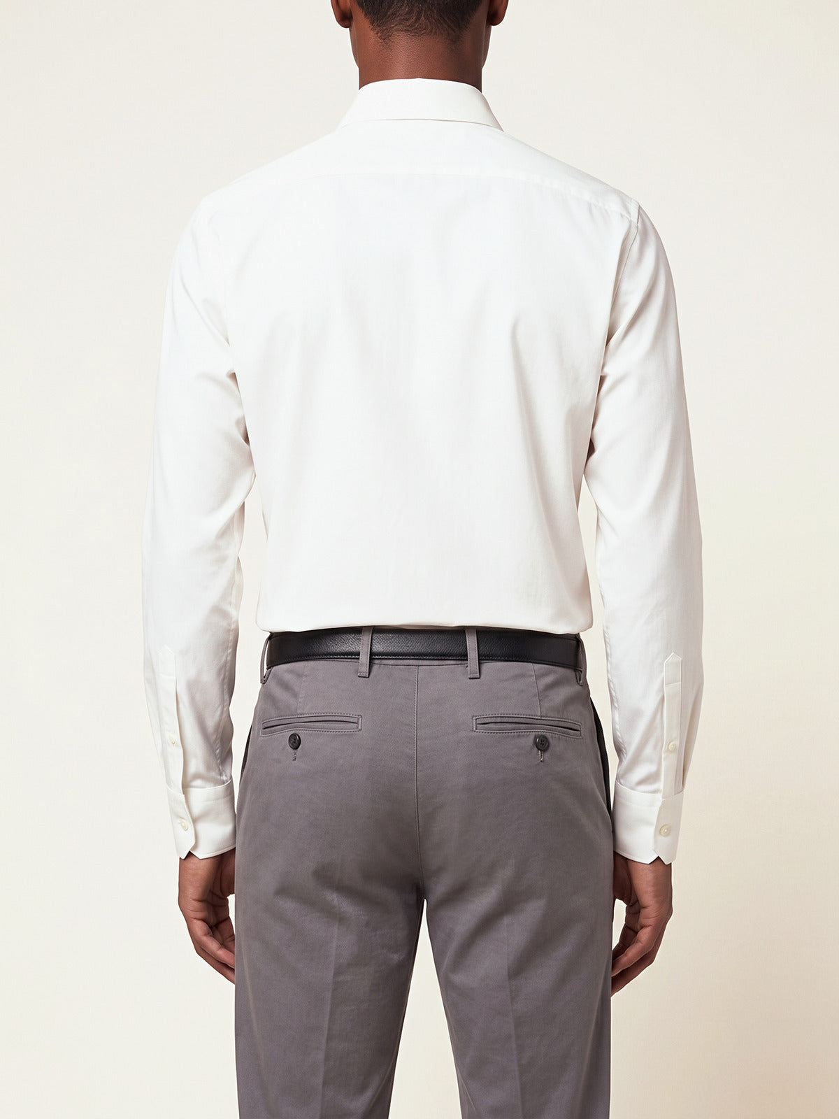 Classic Shirt, Off White Slim, back on the model