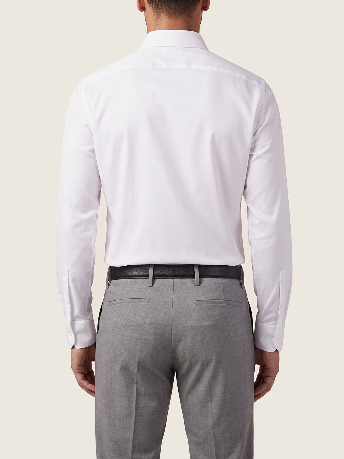 Classic Shirt, White Comfort, back on the model