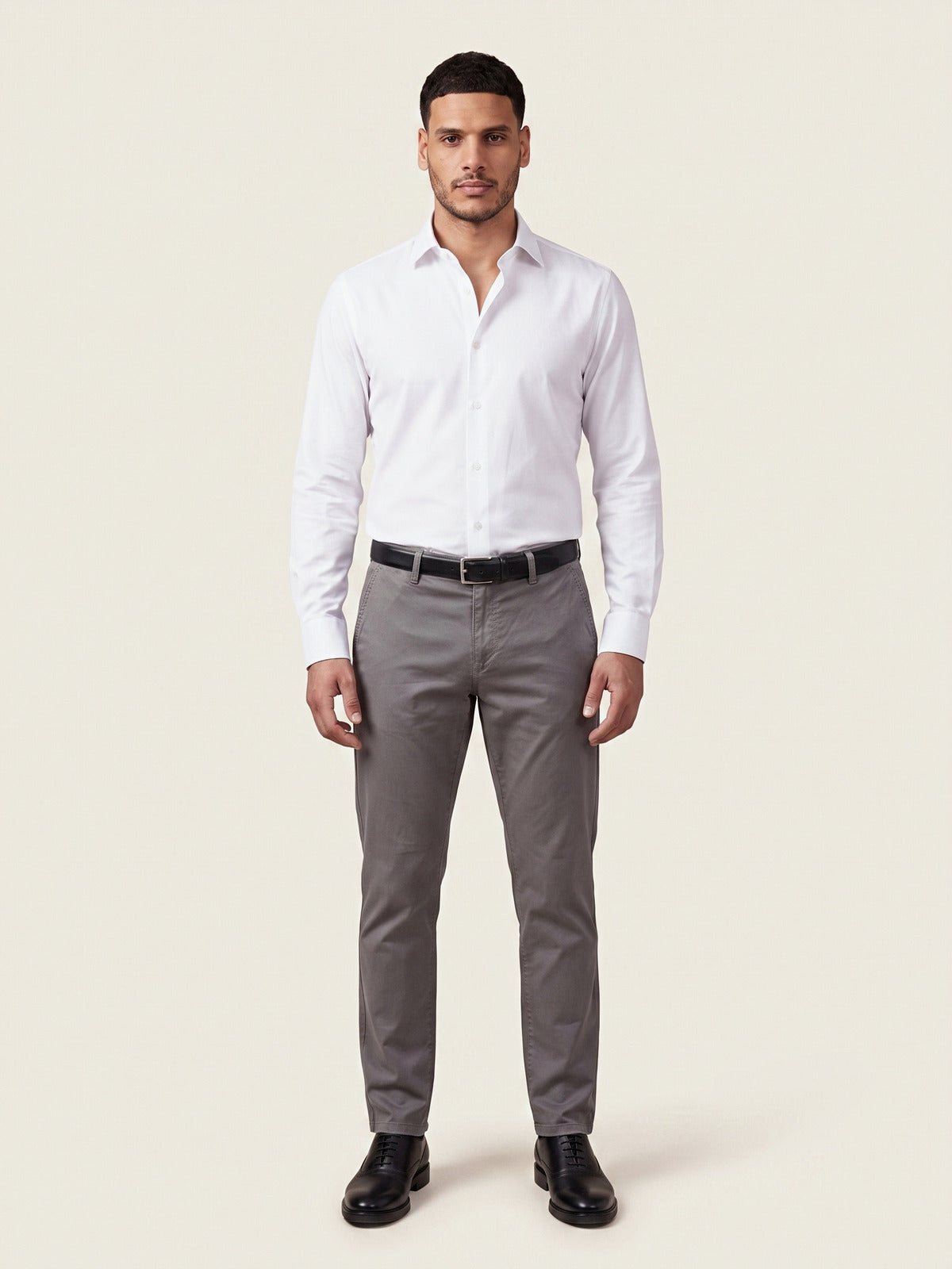 Classic Shirt, White Comfort, on the model