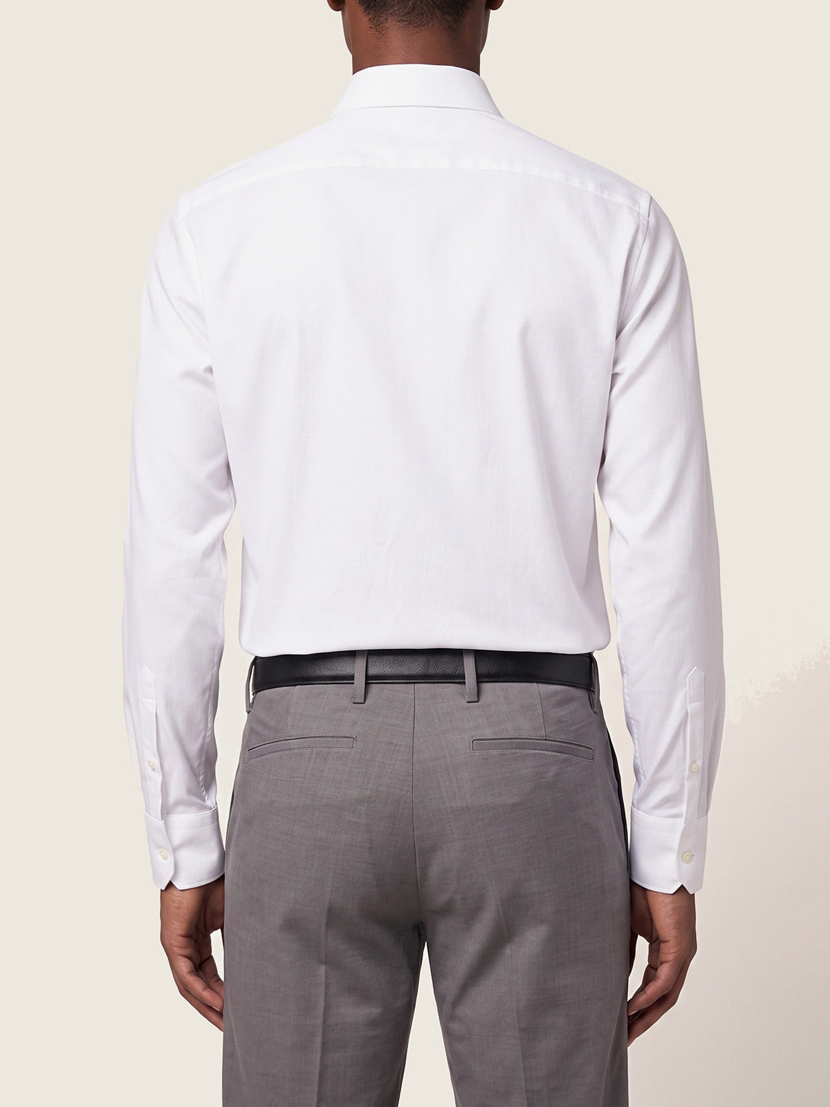 Classic Shirt, White Slim, back on the model
