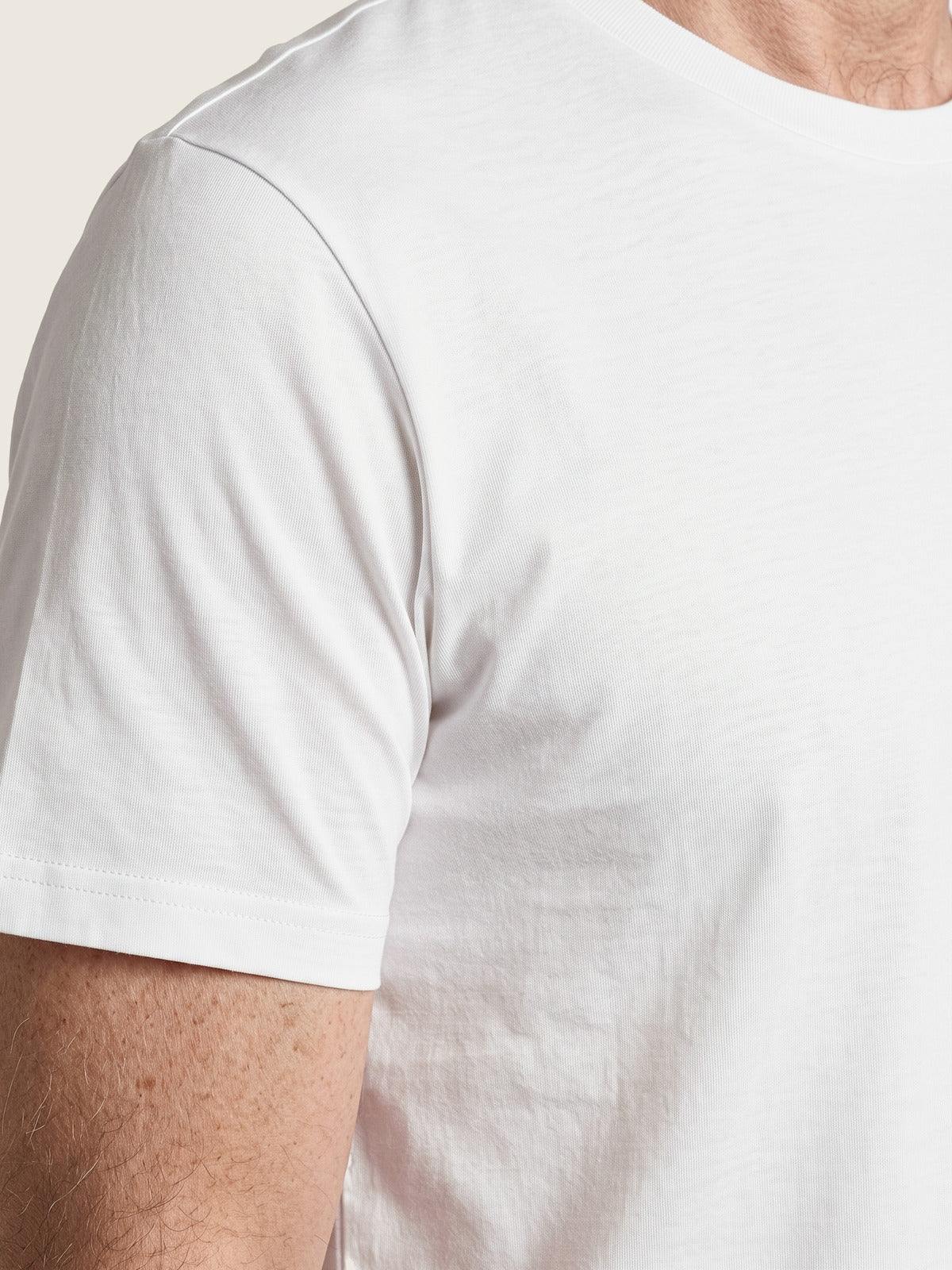 Comfort Tee, White, close up on the cloth