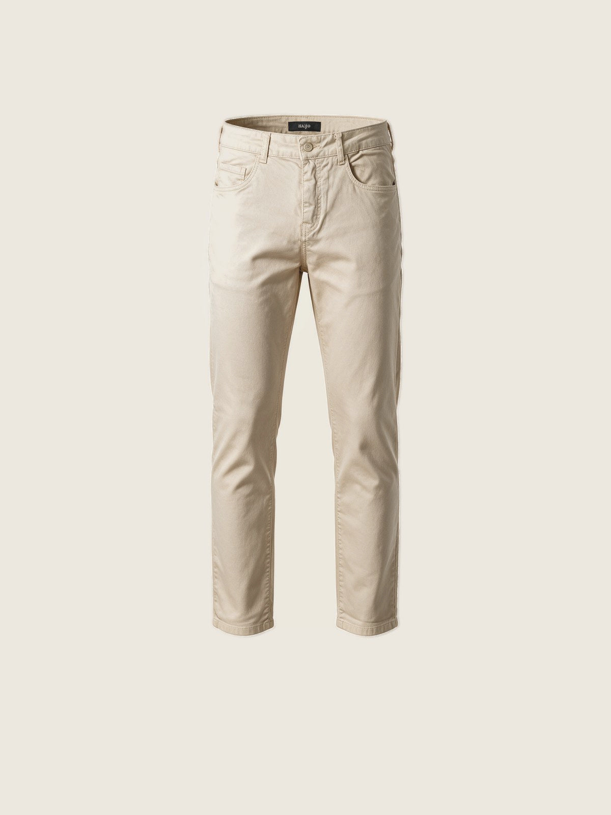 Five Pocket Cotton Pant, Beige, front view on a plain background