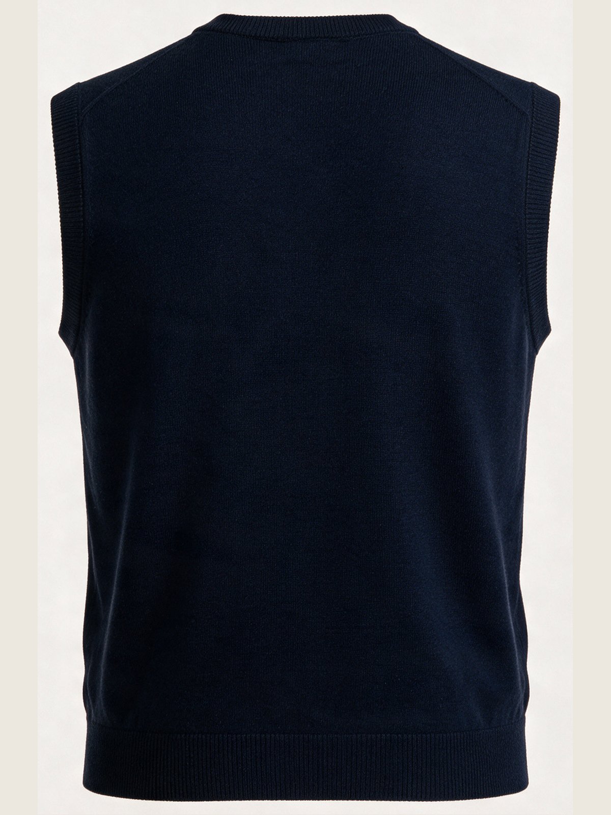 Knit Vest, Navy, back view