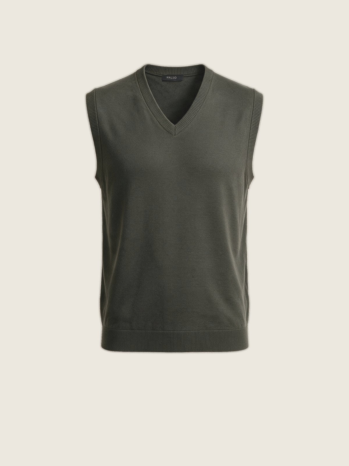 Knit Vest, Olive, front view on a plain background