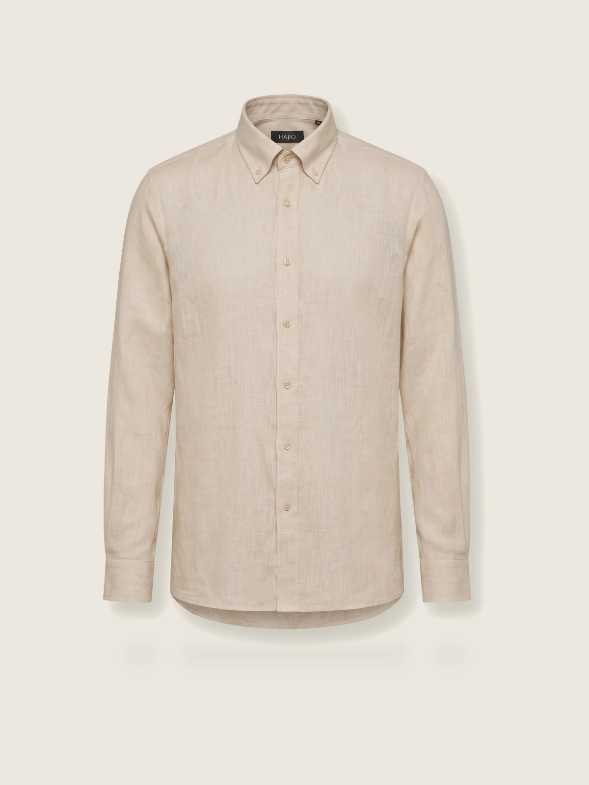 Linen Shirt, Beige, front view on a plain background