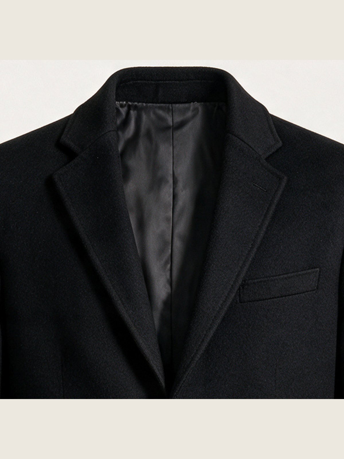 Overcoat, Black, collar and lapel