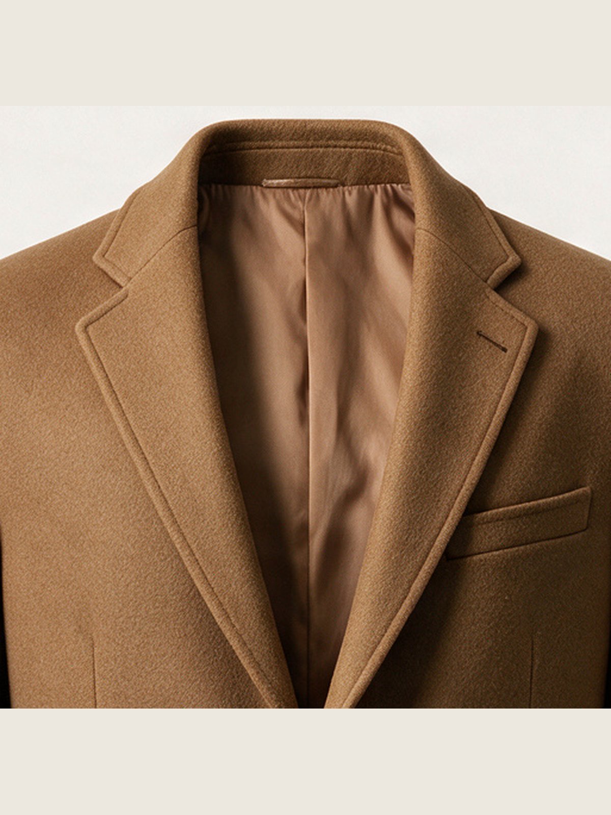 Overcoat, Camel, collar and lapel
