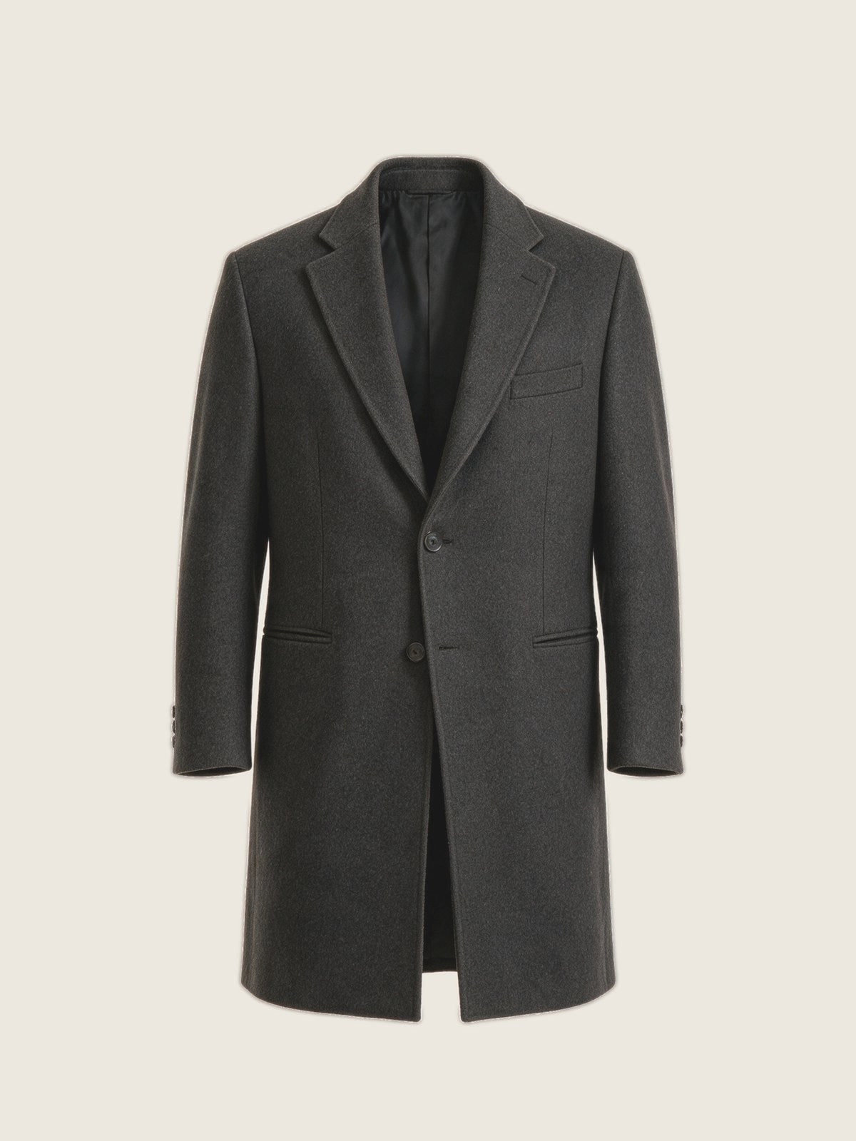 Overcoat, Charcoal, front view on a plain background
