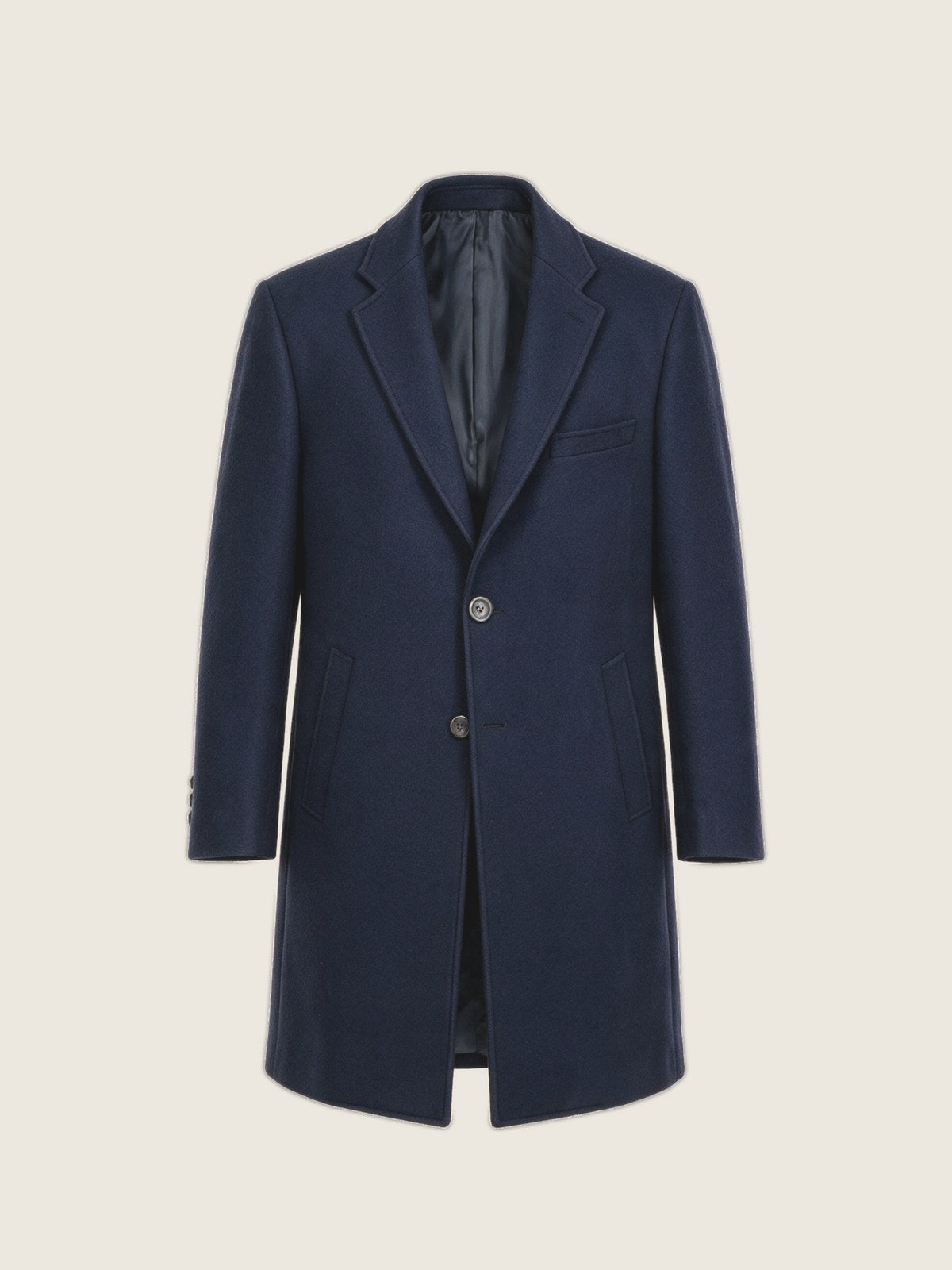 Overcoat, Navy, front view on a plain background