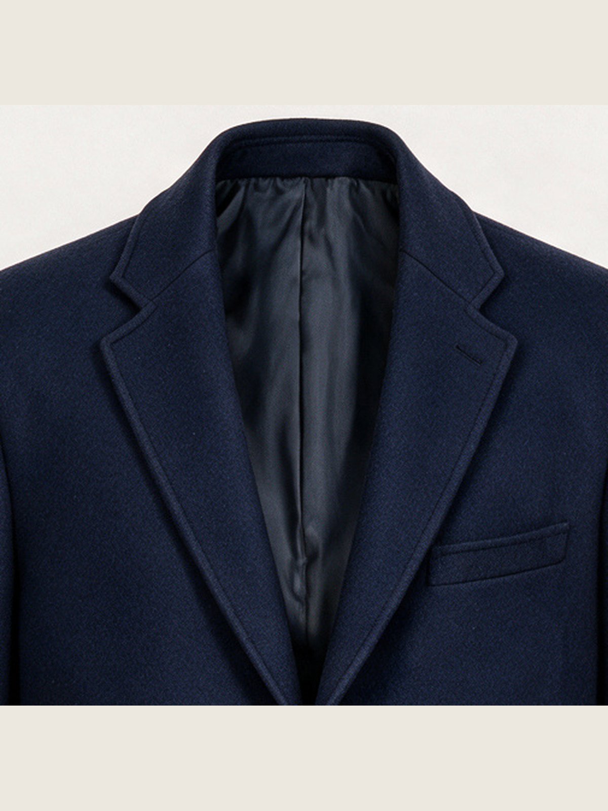 Overcoat, Navy, collar and lapel