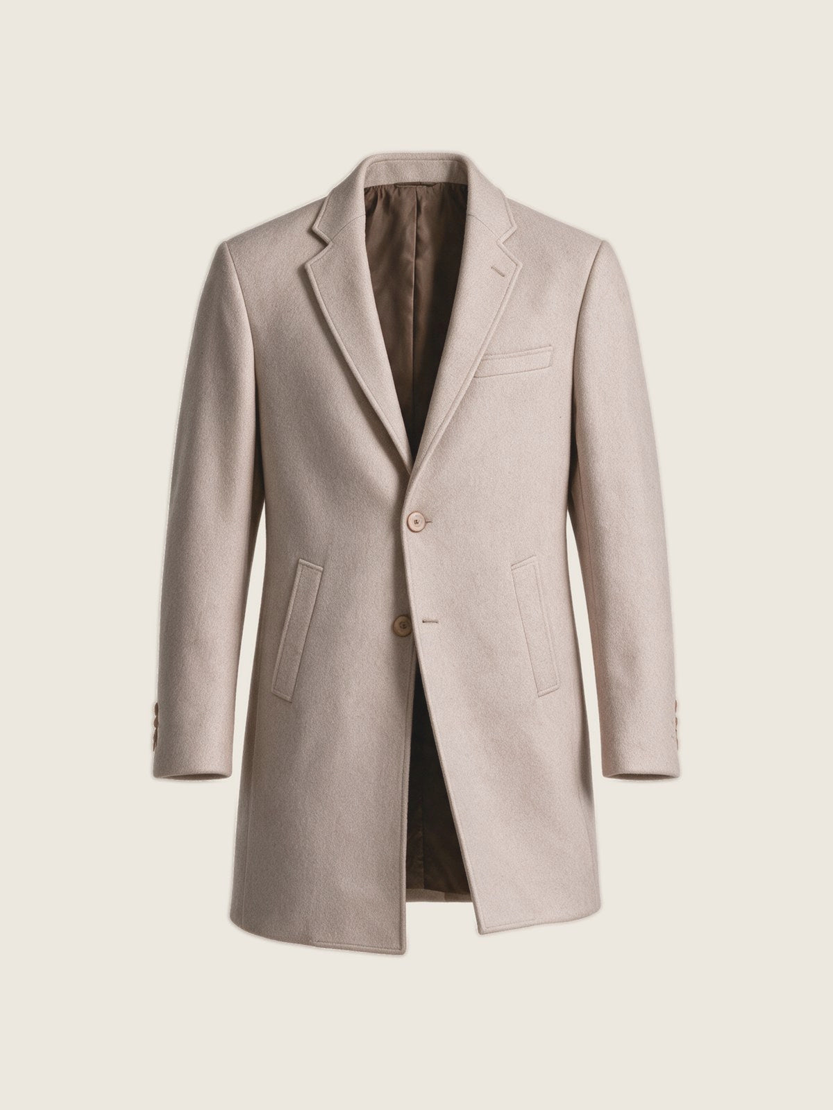 Overcoat, Taupe, front view on a plain background