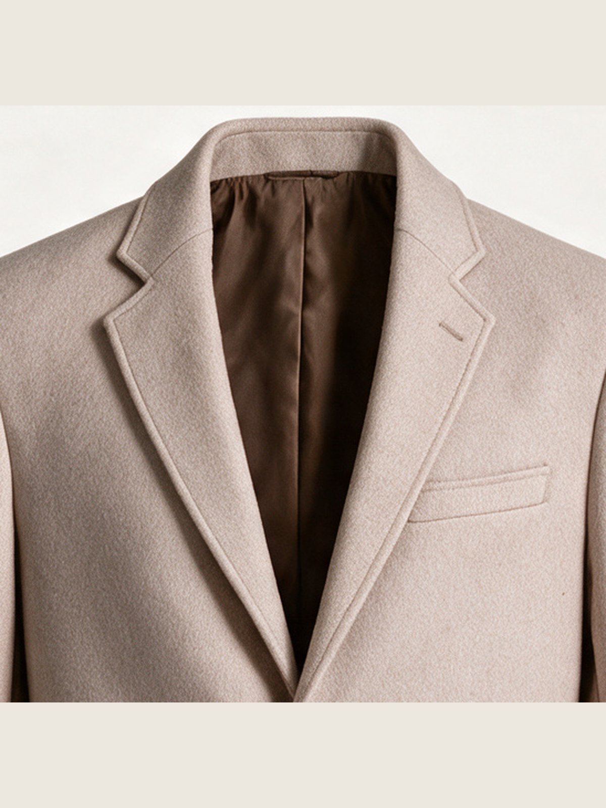 Overcoat, Taupe, collar and lapel