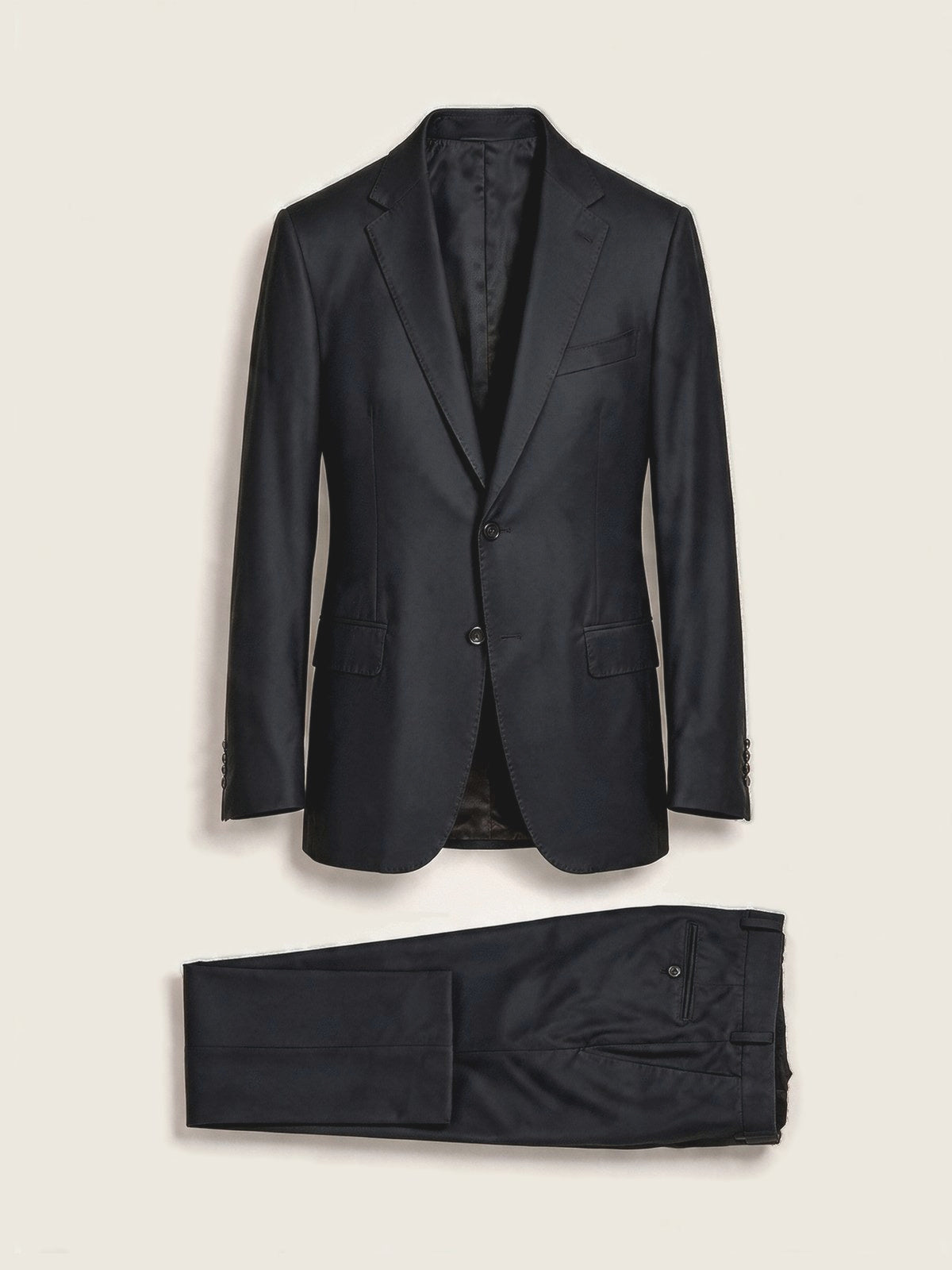 Suit, Black, front view on a plain background