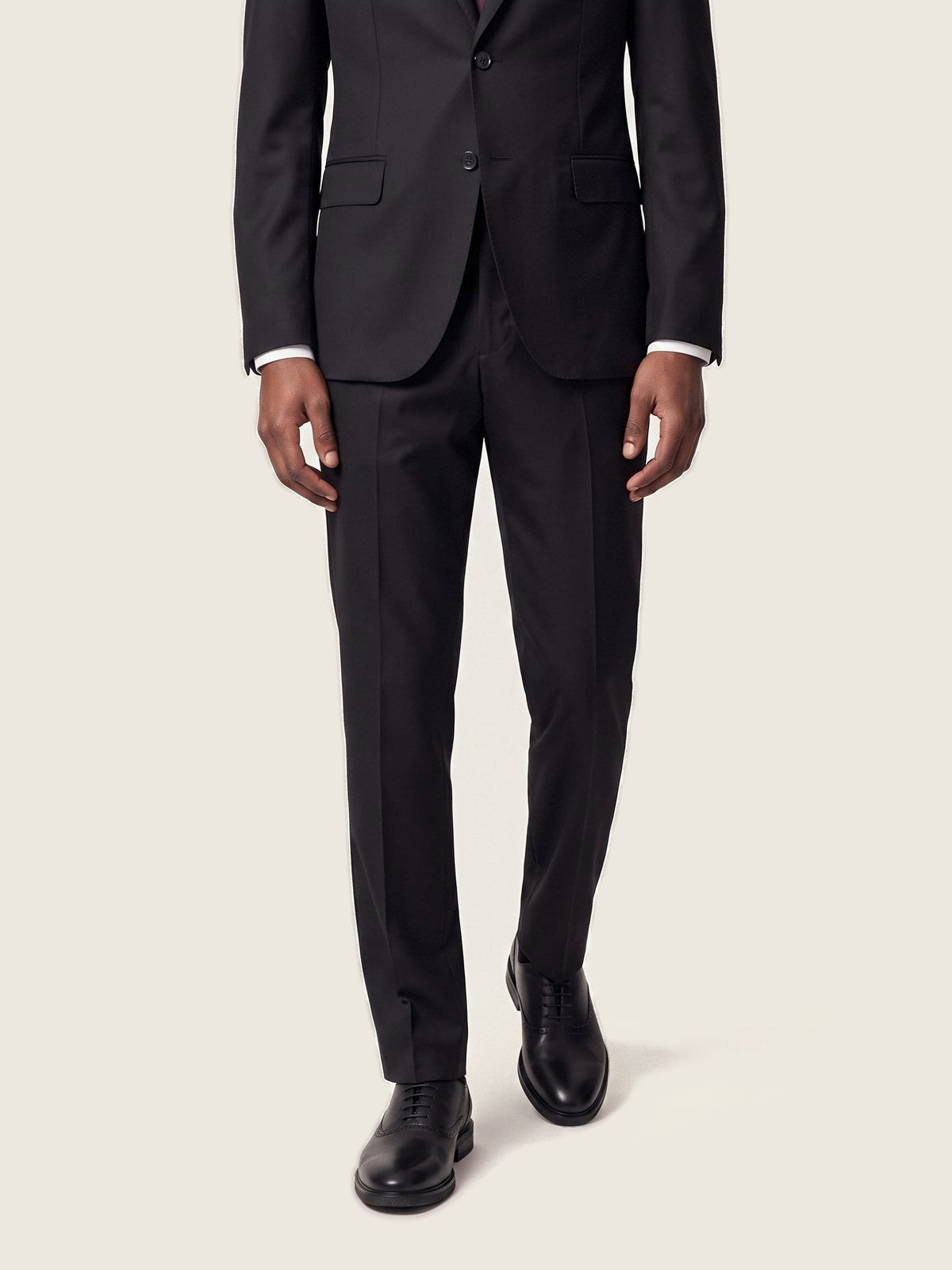 Suit, Black, trousers on the model