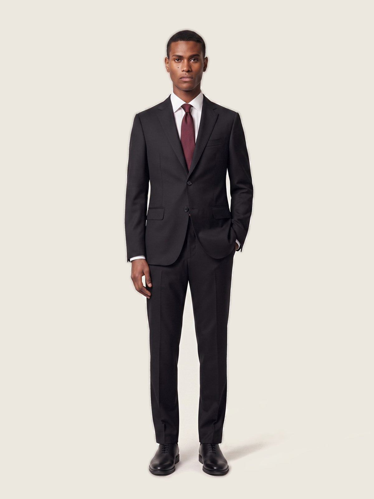Suit, Black, on the model