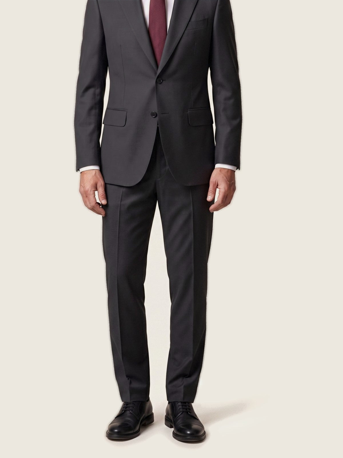 Suit, Charcoal Grey, trousers on the model