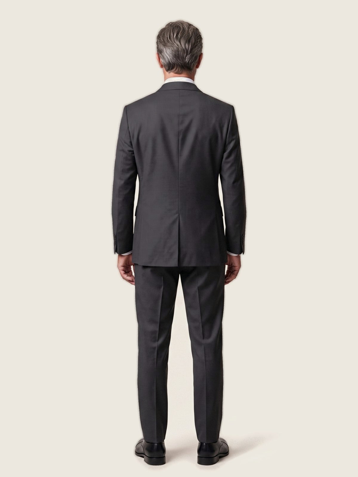 Suit, Charcoal Grey, back on the model