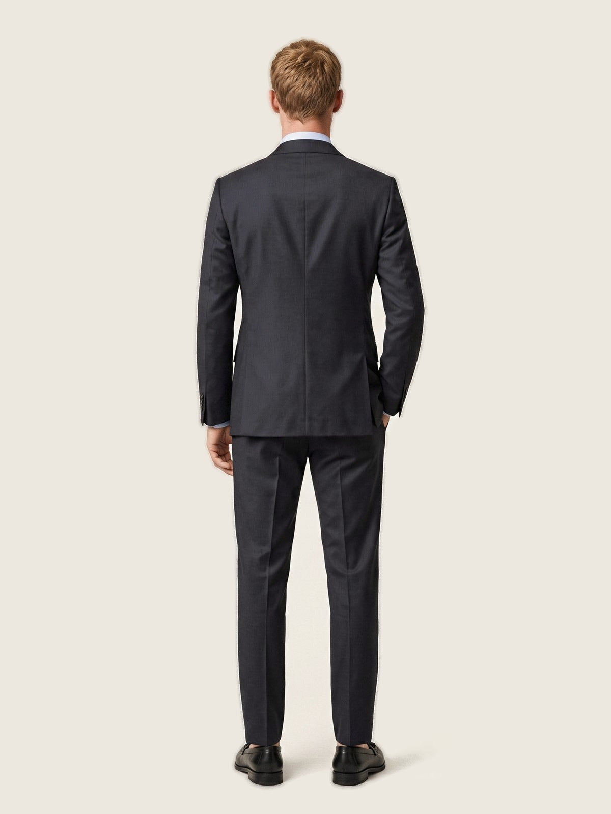 Suit, Dark Charcoal, back on the model