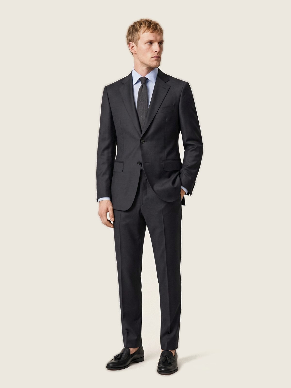 Suit, Dark Charcoal, on the model